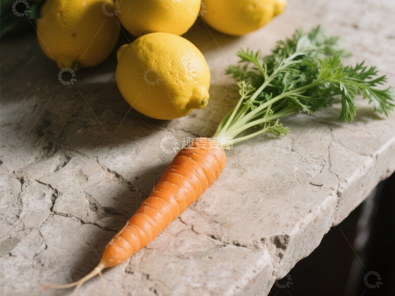 高清大图下载【趣麦麦图】柠檬与胡萝卜静物图
