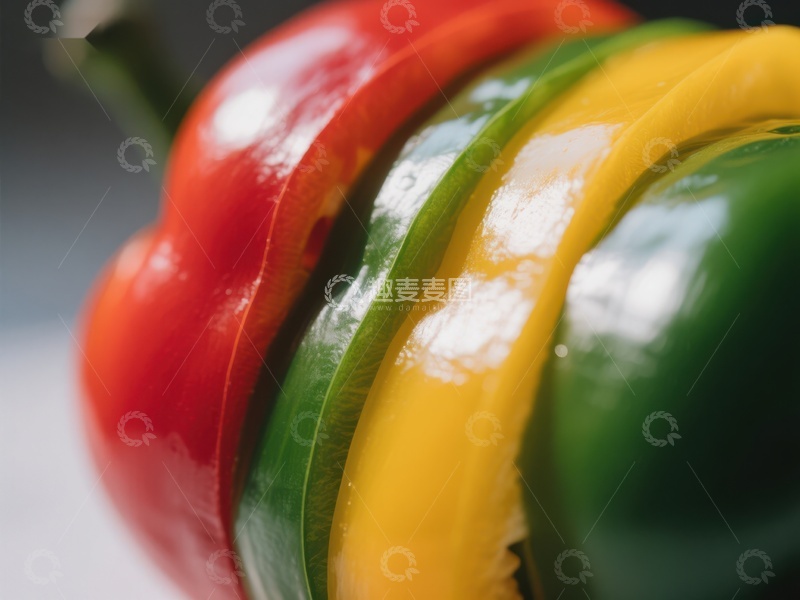 高清大图下载【趣麦麦图】色彩斑斓的切片甜椒