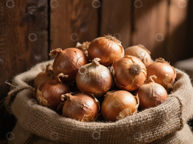 高清大图下载【趣麦麦图】麻袋中的洋葱堆