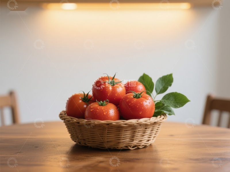高清大图下载【趣麦麦图】篮子里的鲜红番茄