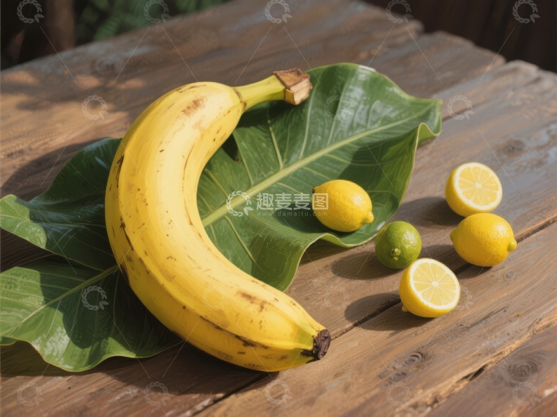 高清大图下载【趣麦麦图】香蕉与柠檬静物图