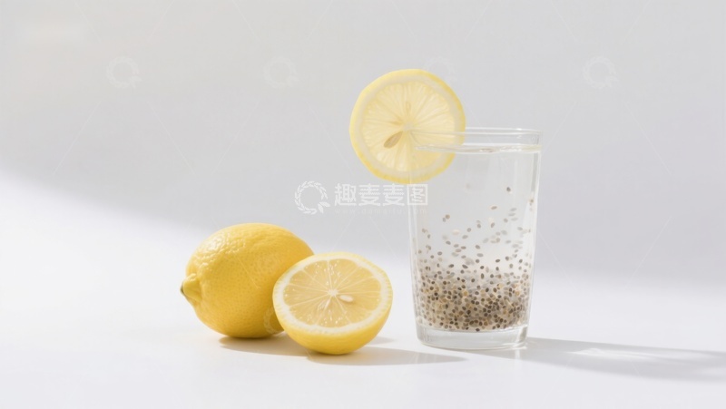 高清大图下载【趣麦麦图】柠檬与奇亚籽饮品