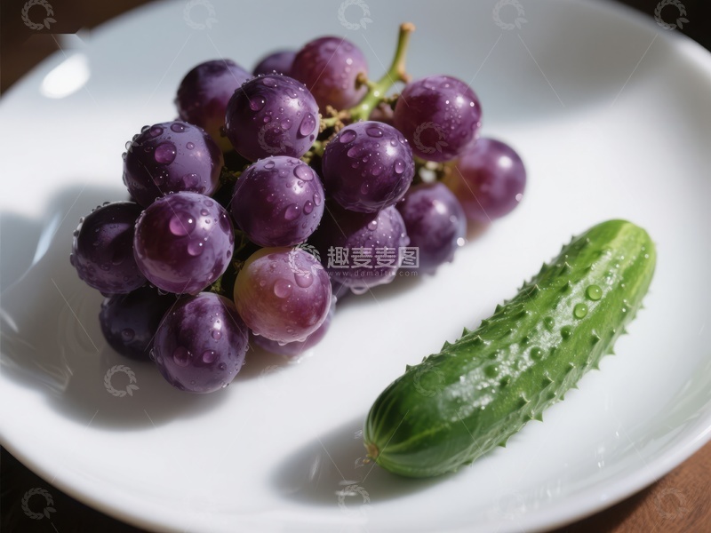 高清大图下载【趣麦麦图】葡萄与黄瓜的清新组合