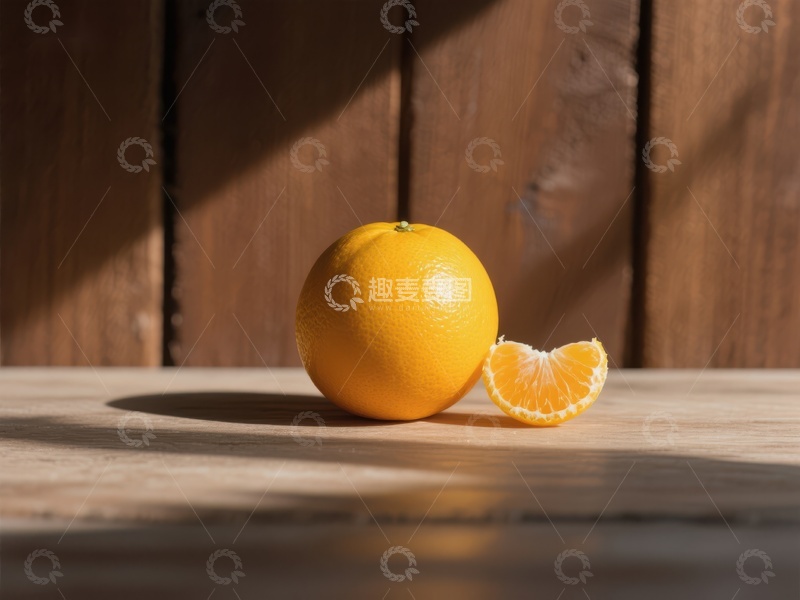 高清大图下载【趣麦麦图】阳光下的橙子与切片