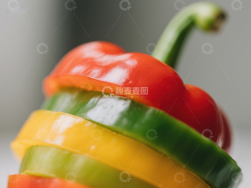 高清大图下载【趣麦麦图】色彩鲜艳的切片甜椒