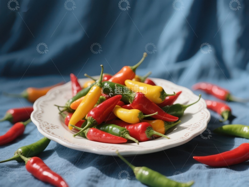 高清大图下载【趣麦麦图】色彩斑斓的辣椒盘