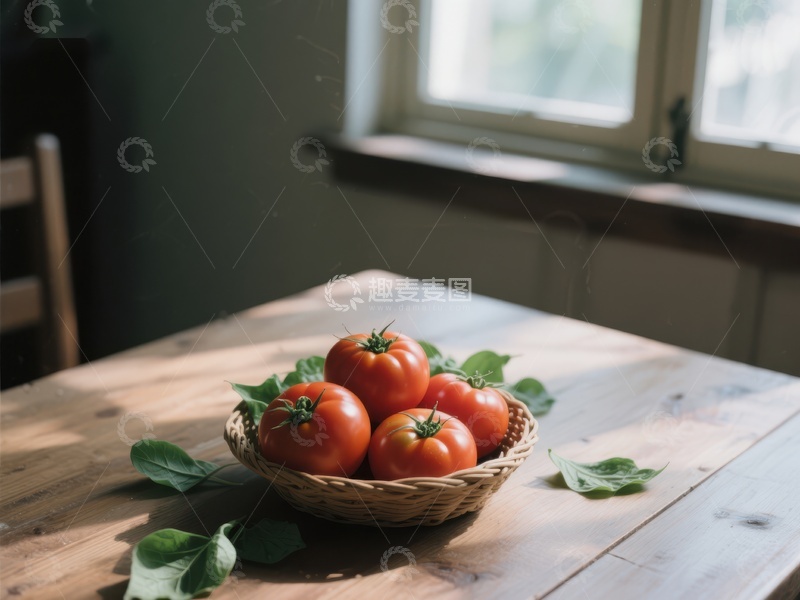 高清大图下载【趣麦麦图】篮子里的鲜红番茄