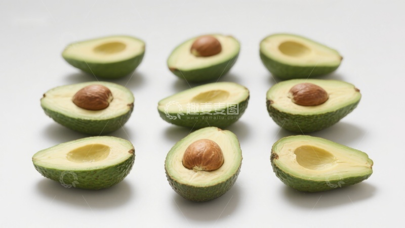 高清大图下载【趣麦麦图】新鲜切开的鳄梨展示