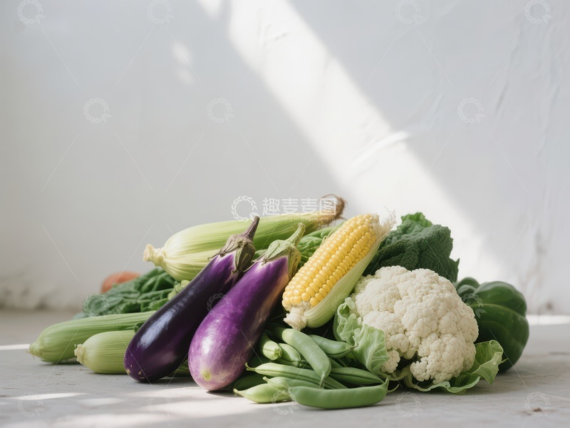 高清大图下载【趣麦麦图】新鲜蔬菜堆叠展示