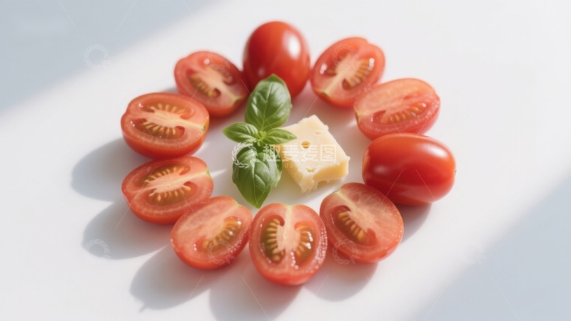 高清大图下载【趣麦麦图】樱桃番茄与奶酪的清新组合
