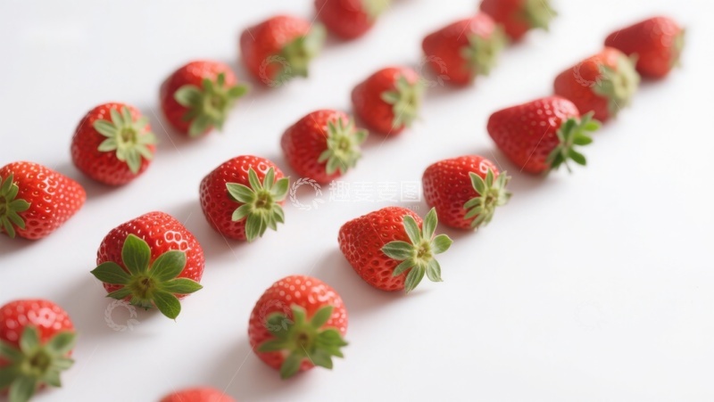 高清大图下载【趣麦麦图】新鲜草莓整齐排列