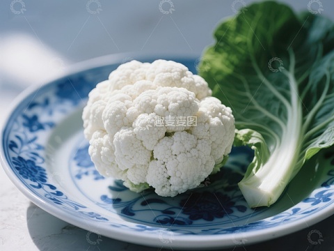 盘中的花椰菜与青菜