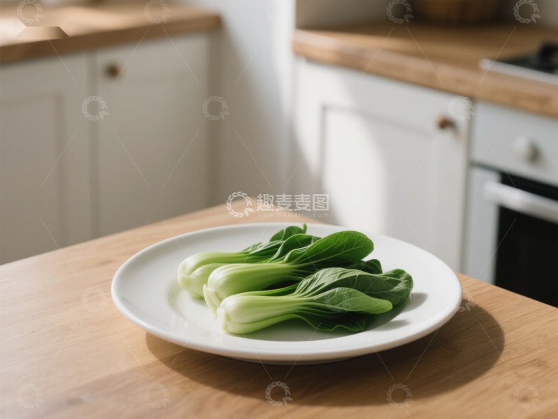 高清大图下载【趣麦麦图】厨房台面上的青菜