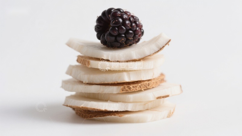 高清大图下载【趣麦麦图】黑莓点缀椰子片堆叠