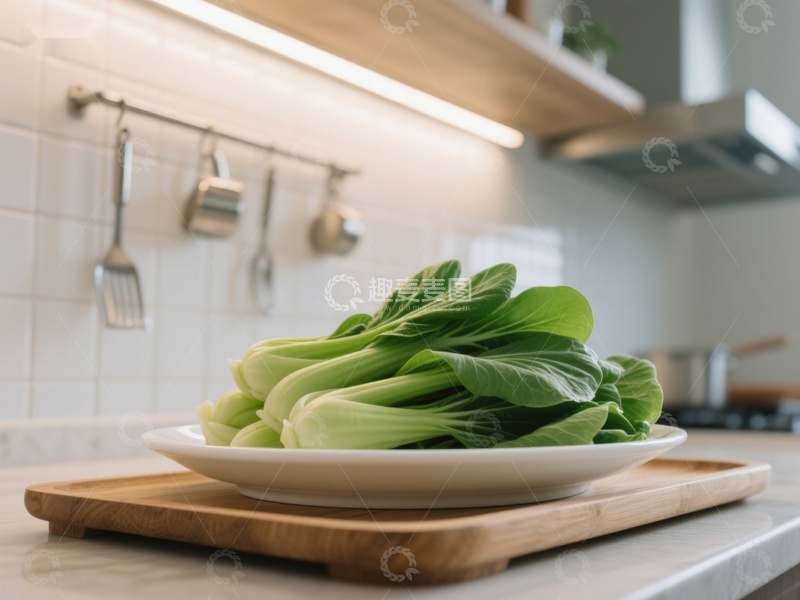 高清大图下载【趣麦麦图】厨房台面上的青菜
