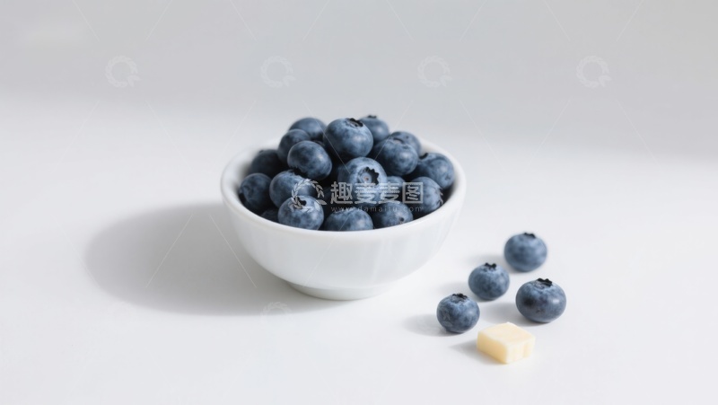 高清大图下载【趣麦麦图】蓝莓与黄油的静物组合