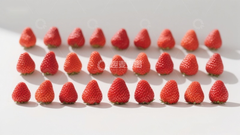 高清大图下载【趣麦麦图】整齐排列的鲜红草莓