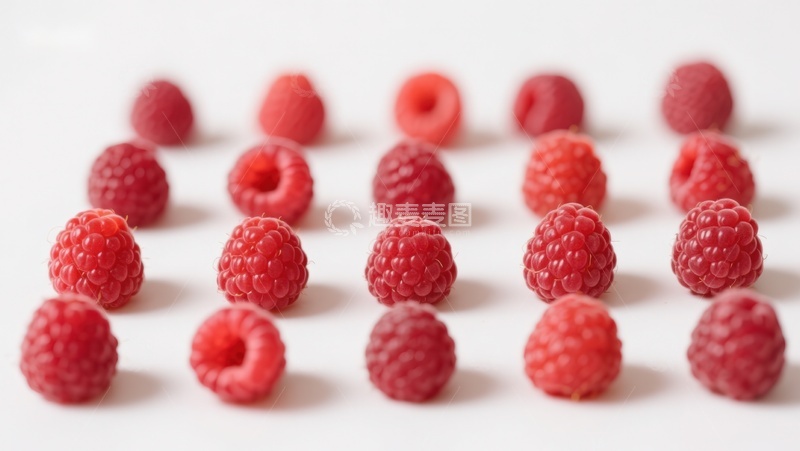 高清大图下载【趣麦麦图】新鲜覆盆子整齐排列