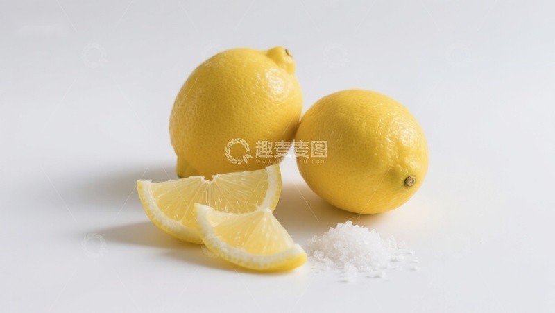高清大图下载【趣麦麦图】新鲜柠檬与盐粒的组合