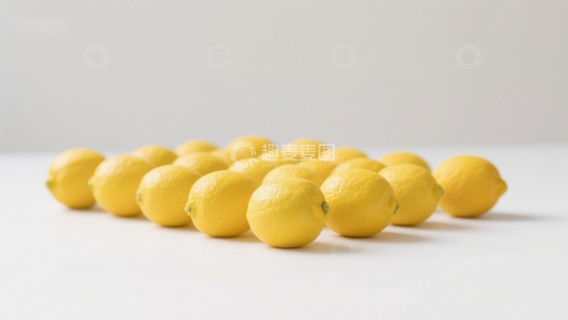 高清大图下载【趣麦麦图】整齐排列的黄色柠檬
