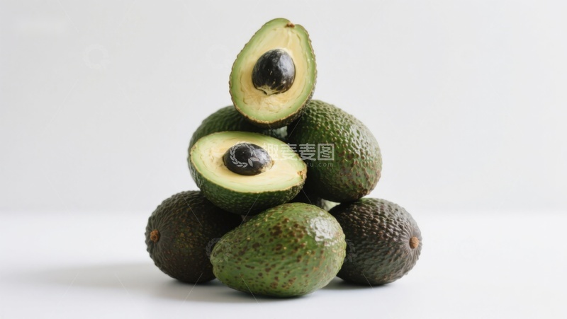 高清大图下载【趣麦麦图】新鲜牛油果堆叠展示
