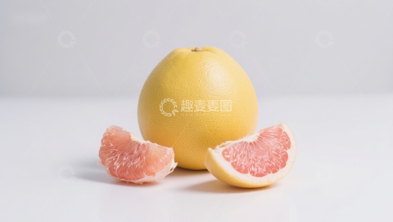 高清大图下载【趣麦麦图】新鲜柚子与切片展示