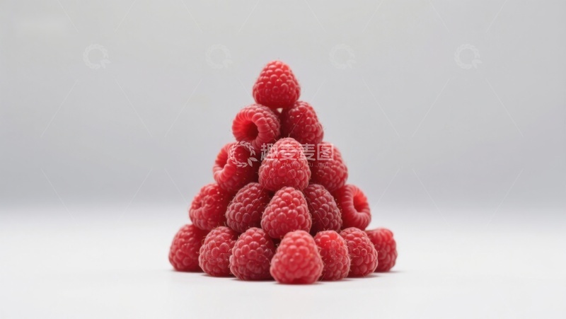 高清大图下载【趣麦麦图】新鲜树莓堆叠成金字塔形状