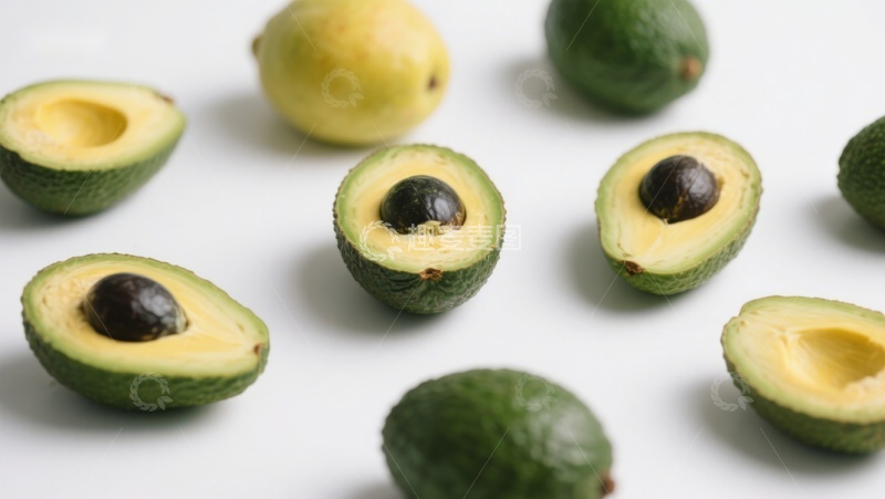 高清大图下载【趣麦麦图】新鲜切开的鳄梨展示