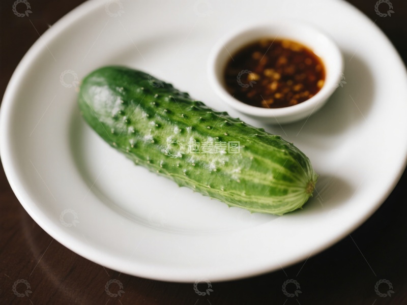 高清大图下载【趣麦麦图】新鲜黄瓜配辣椒酱