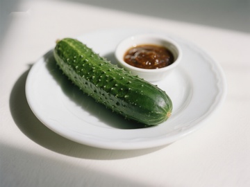 盘中黄瓜配酱料