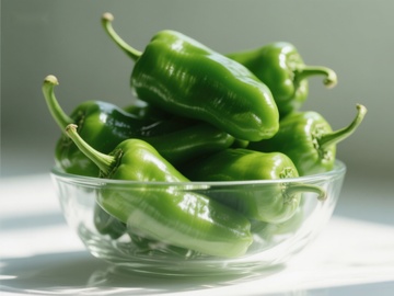 玻璃碗中的青椒