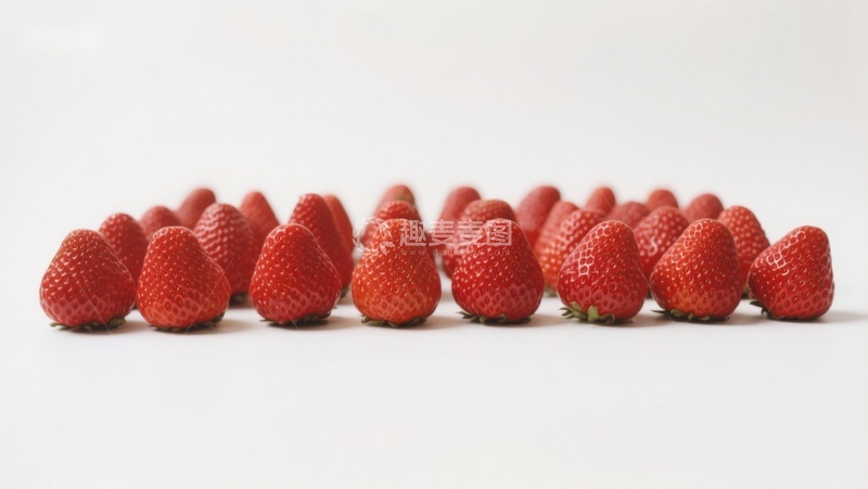 高清大图下载【趣麦麦图】整齐排列的鲜红草莓