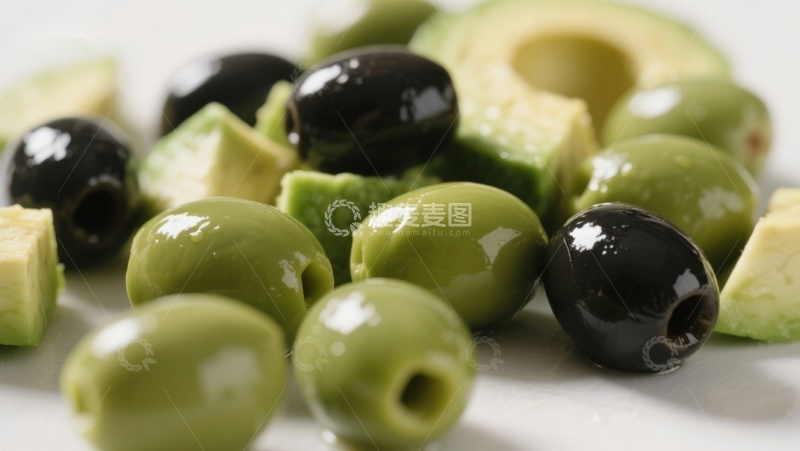 高清大图下载【趣麦麦图】新鲜橄榄与牛油果切片
