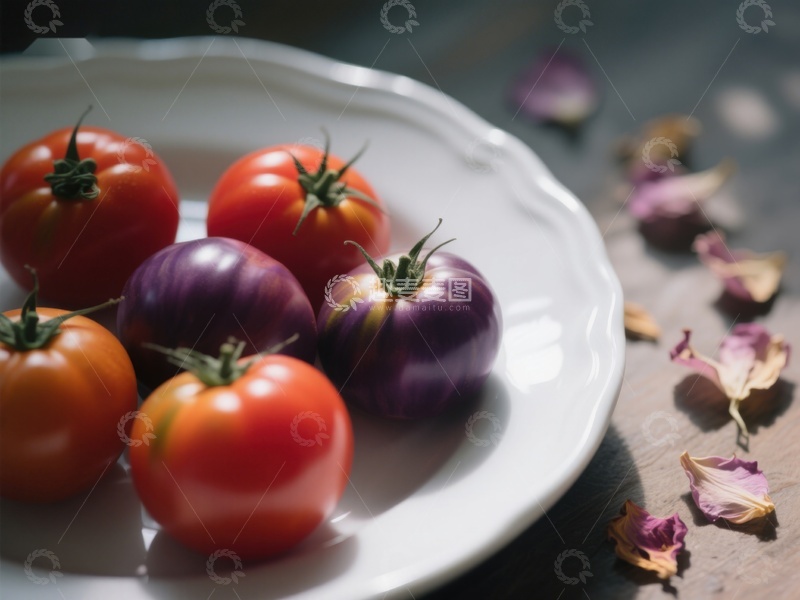 高清大图下载【趣麦麦图】色彩斑斓的番茄静物图