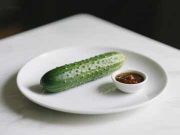 盘中黄瓜配酱料