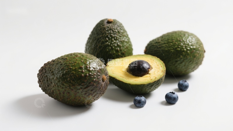 高清大图下载【趣麦麦图】新鲜牛油果与蓝莓的组合