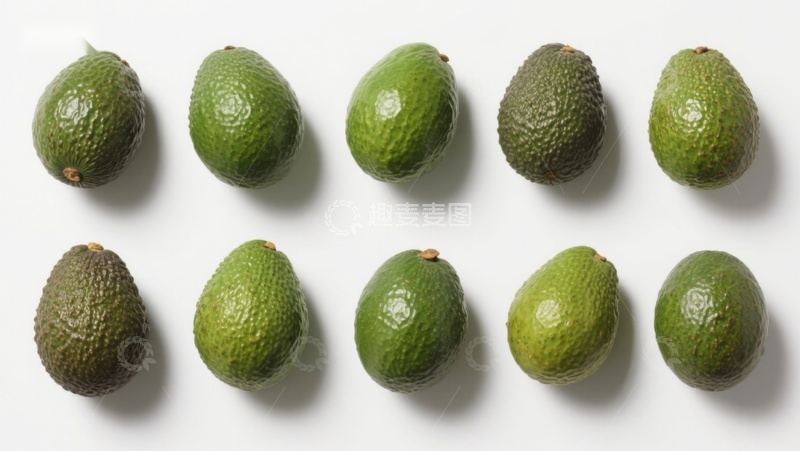 高清大图下载【趣麦麦图】整齐排列的十个牛油果