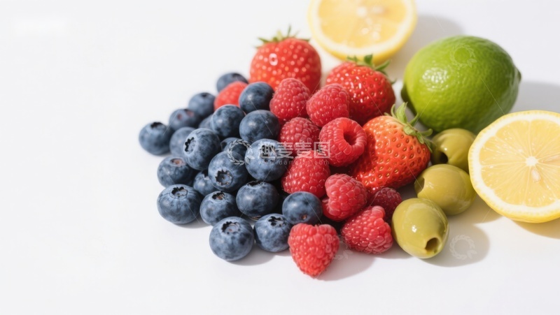 高清大图下载【趣麦麦图】新鲜水果与浆果的色彩组合