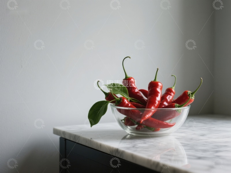 高清大图下载【趣麦麦图】玻璃碗中的红辣椒