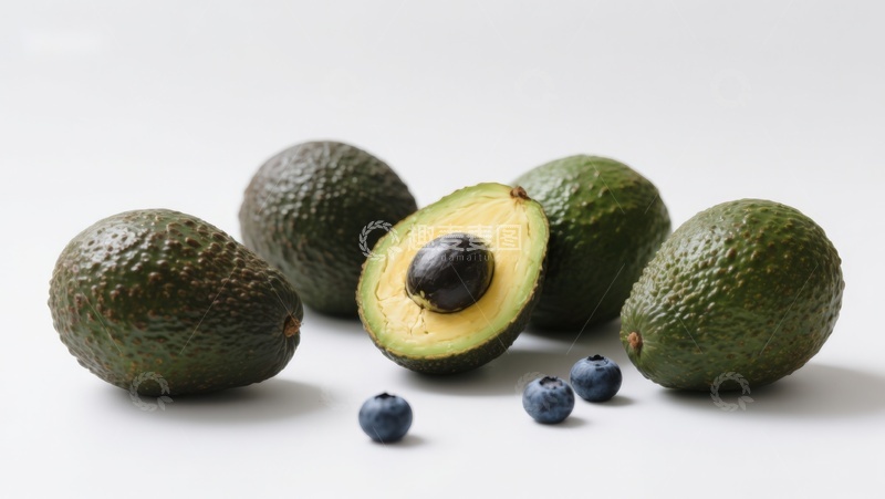 高清大图下载【趣麦麦图】新鲜牛油果与蓝莓的组合