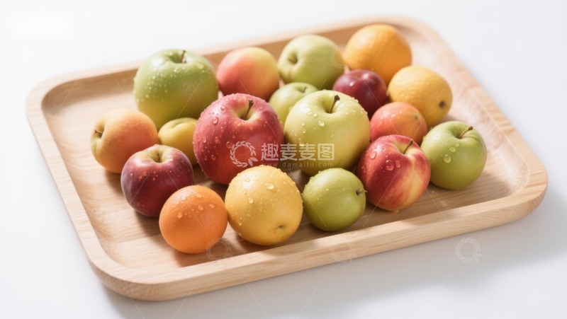 高清大图下载【趣麦麦图】木盘上的新鲜水果