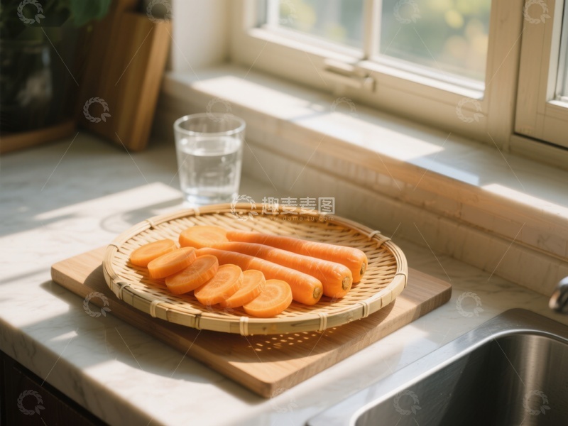 高清大图下载【趣麦麦图】阳光下的胡萝卜切片