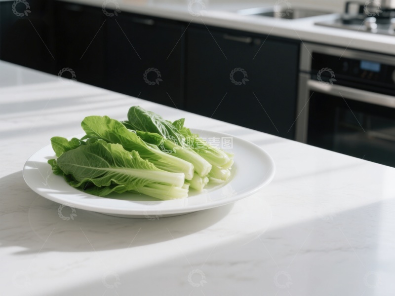 高清大图下载【趣麦麦图】厨房台面上的生菜