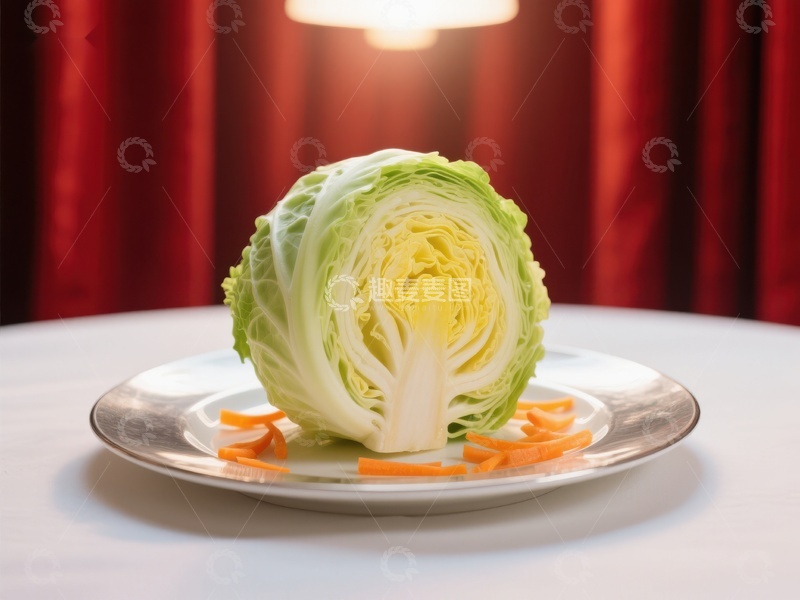 高清大图下载【趣麦麦图】切开的卷心菜与胡萝卜丝