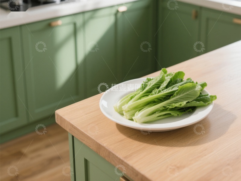 高清大图下载【趣麦麦图】厨房台面上的青菜