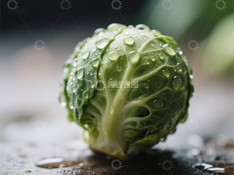 高清大图下载【趣麦麦图】新鲜湿润的卷心菜特写
