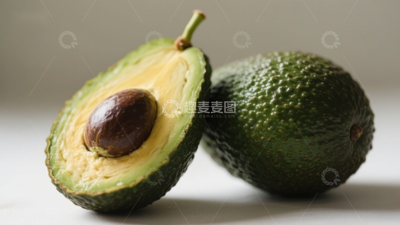 高清大图下载【趣麦麦图】新鲜牛油果切开展示