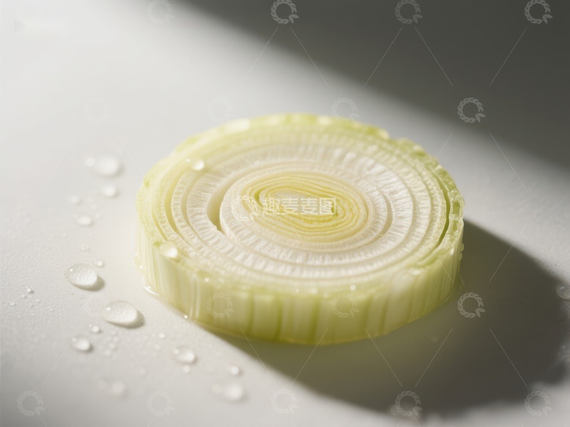 高清大图下载【趣麦麦图】新鲜切片的韭葱特写