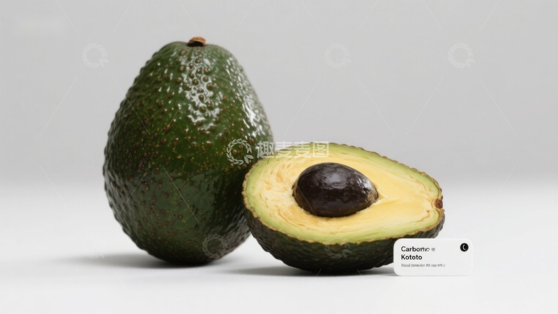 高清大图下载【趣麦麦图】新鲜牛油果与切半展示