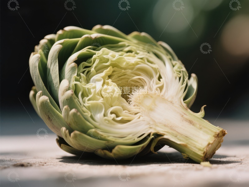 高清大图下载【趣麦麦图】新鲜切开的绿色洋蓟
